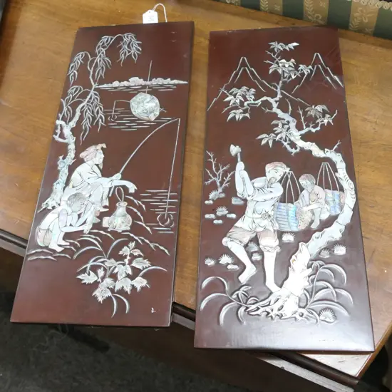 2 M.O.P INLAY PANELS H 490 MM