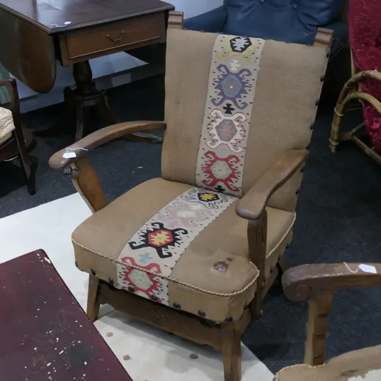 SOUTH WESTERN STYLE KELIM ARMCHAIR 670MM W COVER A/F