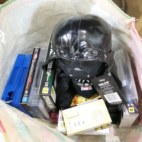 BAG OF SCI FI DVDS AND DARTH VADER TOY