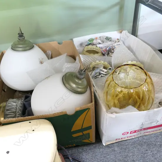 2 BOXES OF ASST GLASS LIGHT SHADES