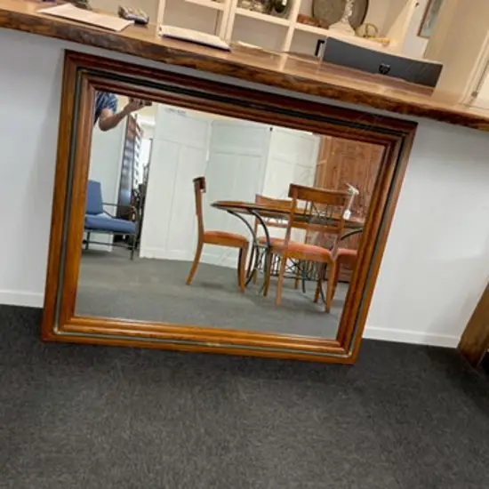 NZ MADE METAL AND OAK MIRROR