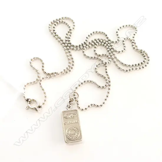 SILVER INGOT AND CHAIN 12.65gm