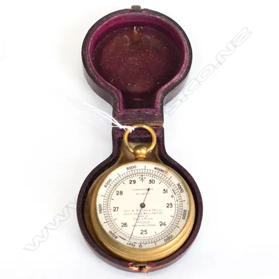 SHORT & MASON COMPENSATED POCKET BAROMETER / ALTIMITER IN CASE