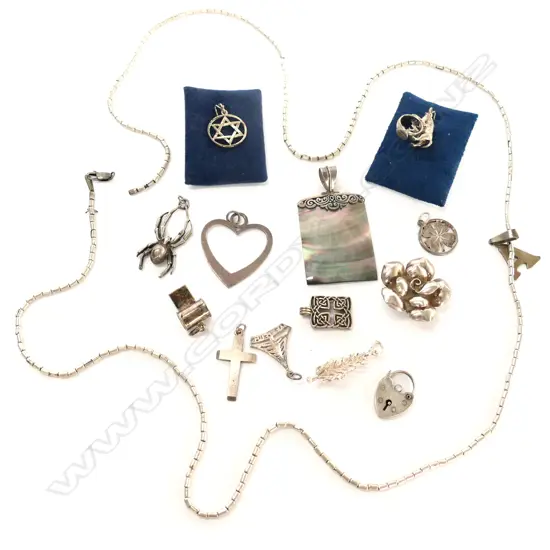 ASSORTED SILVER CHARMS AND PENDANTS