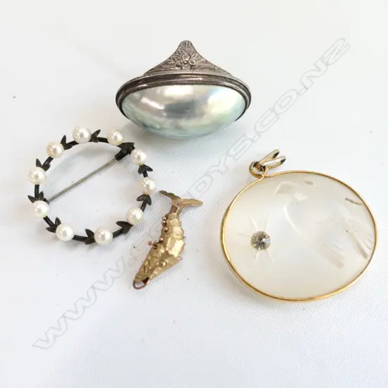 CRYSTAL PENDANT /MOP RING/BROOCH ETC