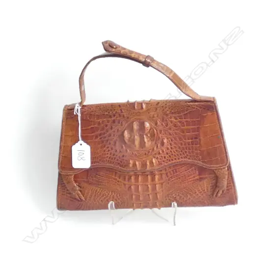CROCODILE SKIN HANDBAG WITH CLAWS W. 250MM
