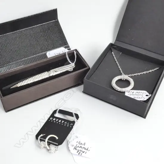 SWAROVSKI PEN, NECKLACE & EARRINGS