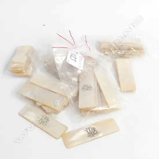 LOT OF VINTAGE MOTHER OF PEARL LABELS 