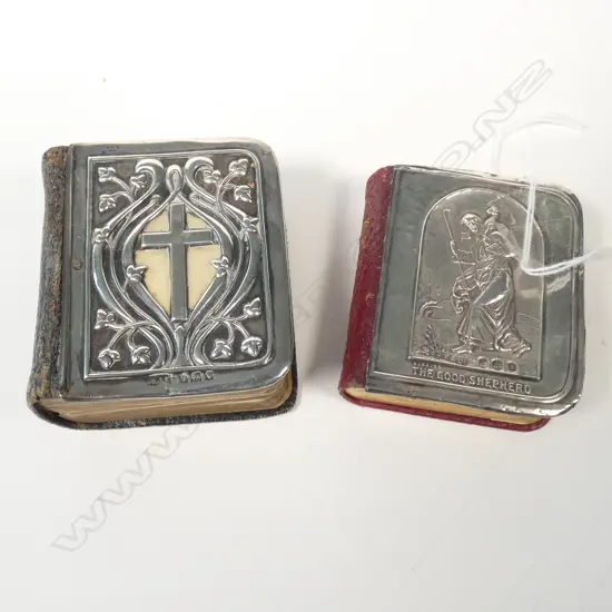 2 SILVER COVERED MINI HYMN BOOKS C1900