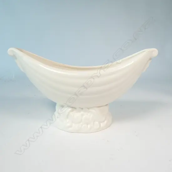 LARGE CROWN LYNN BOAT SHAPED VASE 310MM L 25