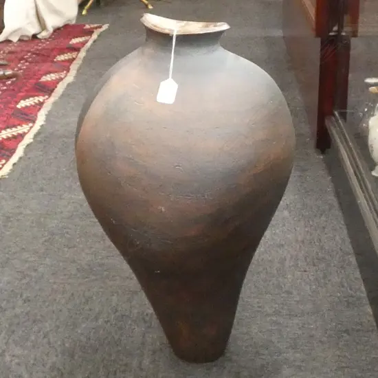 NZ STUDIO POTTERY. LARGE FLOOR POT - ORGANIC FORM  H. 507 MM