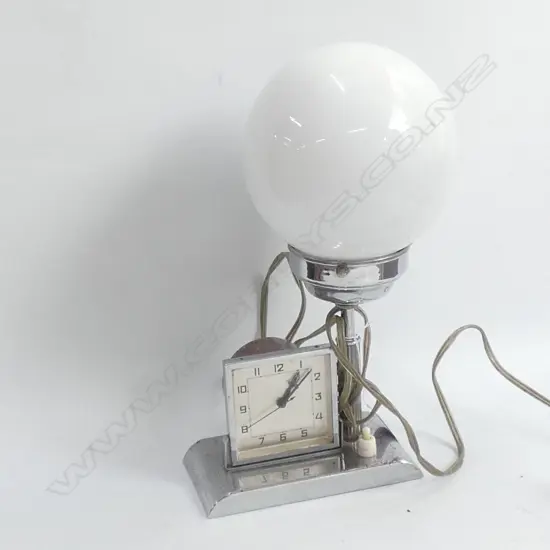 ART DECO LAMP WITH CLOCK H. 310MM