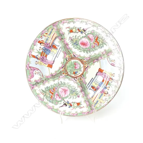 CHINESE FAMILLE ROSE PLATE GILT BORDER