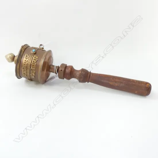 EARLY 20TH CENTURY TIBETAN PRAYER WHEEL, L.290MM