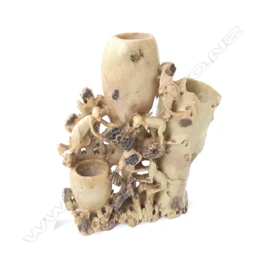 ORIENTAL SOAPSTONE CARVING H. 220MM