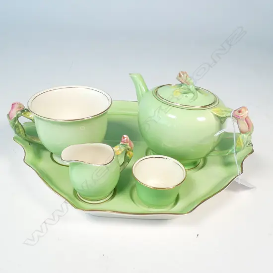 ROYAL WINTON BREAKFAST SET MISSING TOAST HOLDER , CREAM JUG CHIPPED 