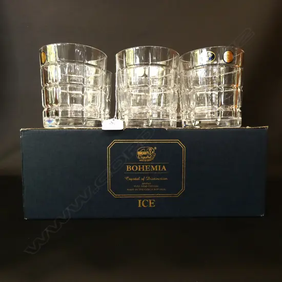 6 BOXED BOHEMIAN TUMBLERS + 6 WITHOUT BOX