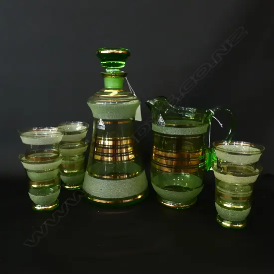 ALPINE DECANTER & 6 GLASSES 