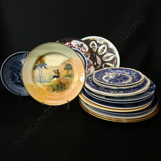 16 ASSORTED PLATES INCL WEDGEWOOD, DOULTON ETC