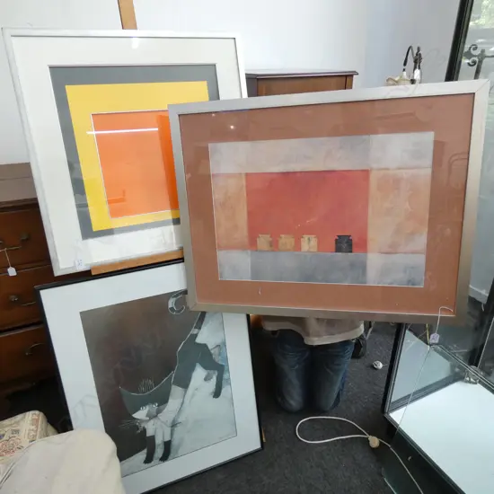 3 FRAMED ART PRINTS H 850 MM