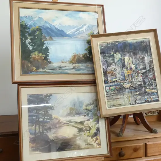 3 ASST FRAMED W/COLOURS + OIL