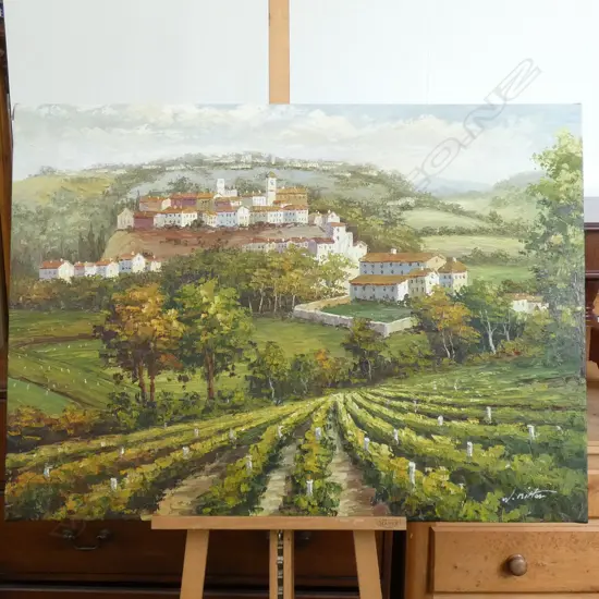 SIGNED TUSCAN SCENE OIL ON CANVAS 1130 X 820MM