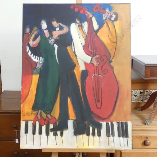 CAROLE HUGHES 'DANCE WITH MY HONEY' OIL ON CANVAS 1015 X 765MM 