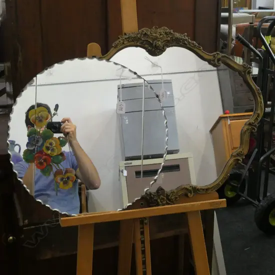 2 VINTAGE MIRRORS; CIRCULAR 450MM DIA., OTHER L. 650MM 
