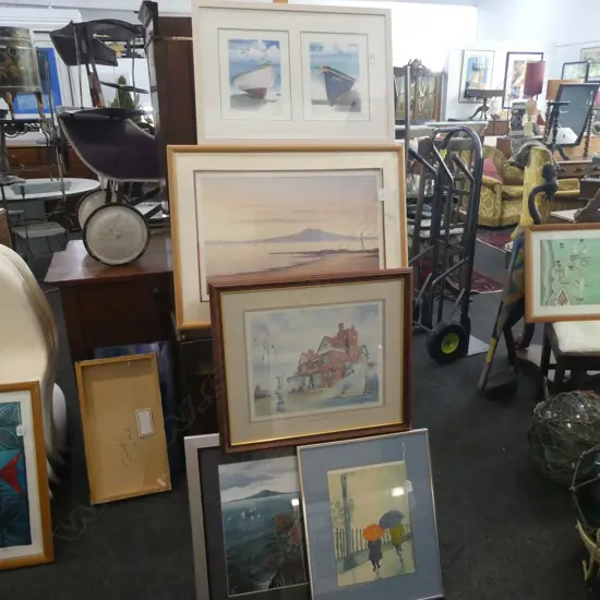 6 ASST FRAMED ARTWORKS + PRINTS H 910 MM