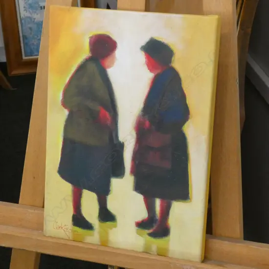 CLARK ESPLIN 'CONVERSATION II' 2001 OIL ON CANVAS 350 X 250MM