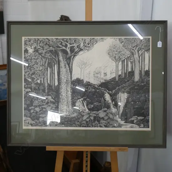 REI HAMON PRINT, SIGNED & DATED 1971, 570MM X 780MM EXLUDING FRAME