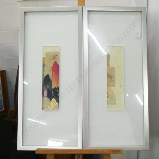 PR OF FRAMED PERSPEX ARTWORKS 850 X 390 MM