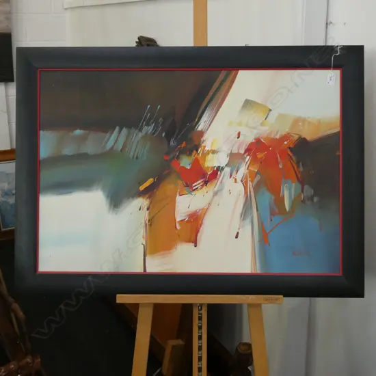 LARGE ARTWORK; ABSTRACT SIGNED WILKINSON 1060 X 830MM