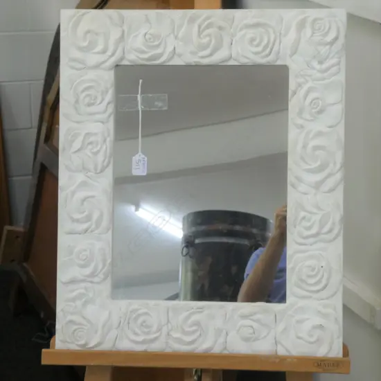DECORATIVE WHITE MIRROR 470 X 570MM 