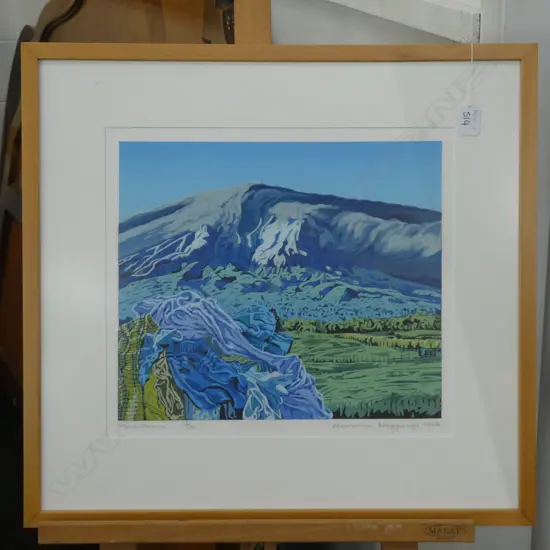 MARIANNE MUGGERIDGE PRINT, 12/30, 'MOUNTAINS' 1996. 320 x 370mm
