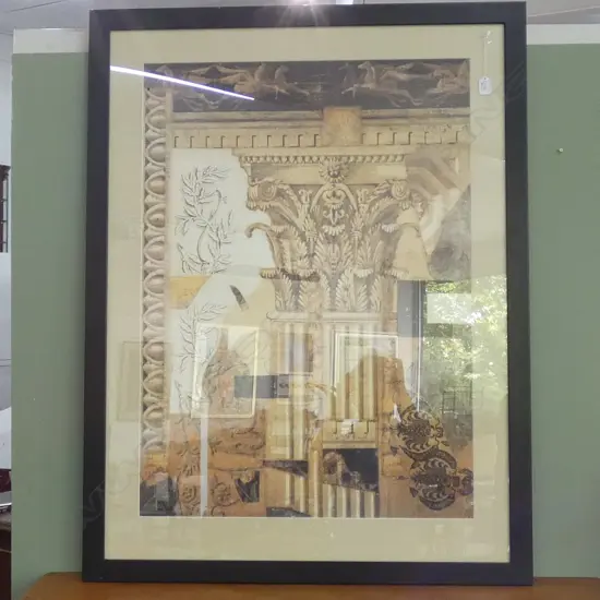 LG FRAMED CORINTHIAN ARCHITECTURAL PRINT, 1160 X 870MM, (INCL. FRAME)