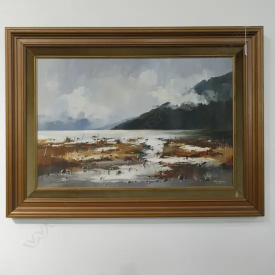 PETER WALLERS OIL ON BOARD MARLBOROUGH SOUNDS 76