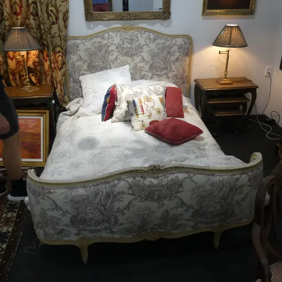 FRENCH STYLE TOILE UPHOLSTERED BEDFRAME1500MM W