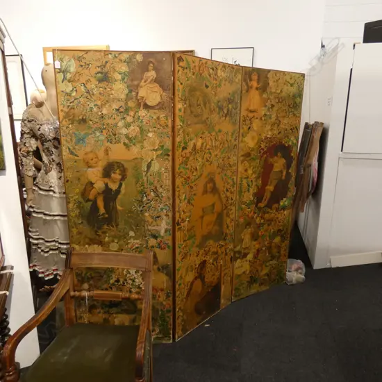 3 PANEL DECOUPAGE SCREEN EACH PANEL 615 X 1800MM