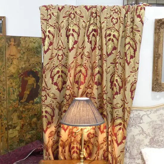 RED AND GOLD JACQUARD DESIGNER FABRIC 2150MM W X 3000MM L