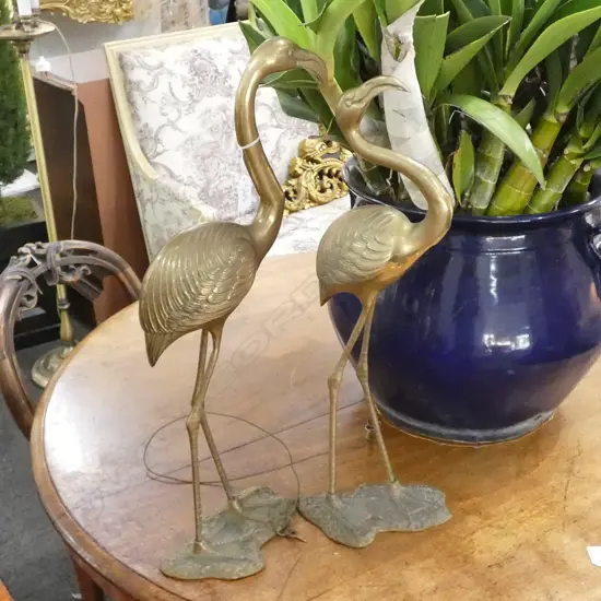 PR OF BRASS FLAMINGOS H 580 MM