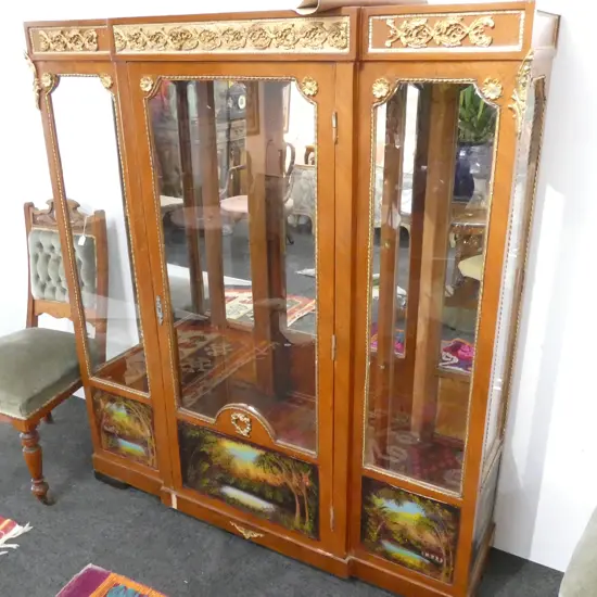 FRENCH STYLE GLAZED CABINET W. 1420MM H. 1600MM