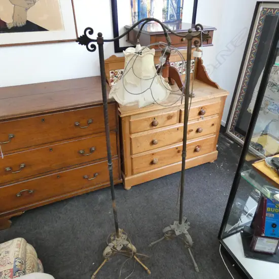 2 METAL STANDARD LAMP H 1520 MM