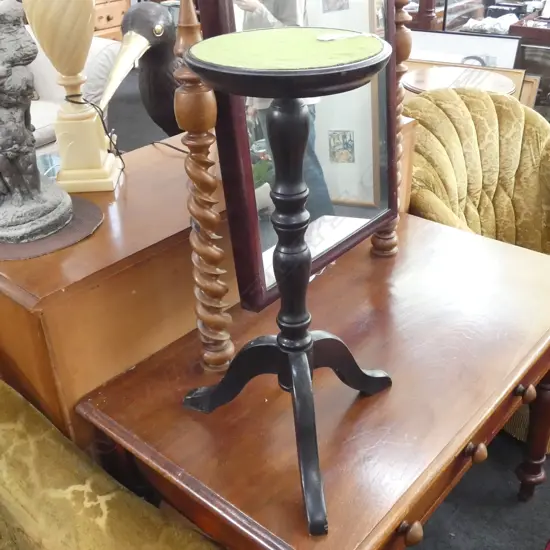 BLACK LACQUER TORCHERE TRIPOD STAND H.620mm