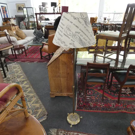 BRONZE STANDARD LAMP & SHADE H.1550MM APPROX