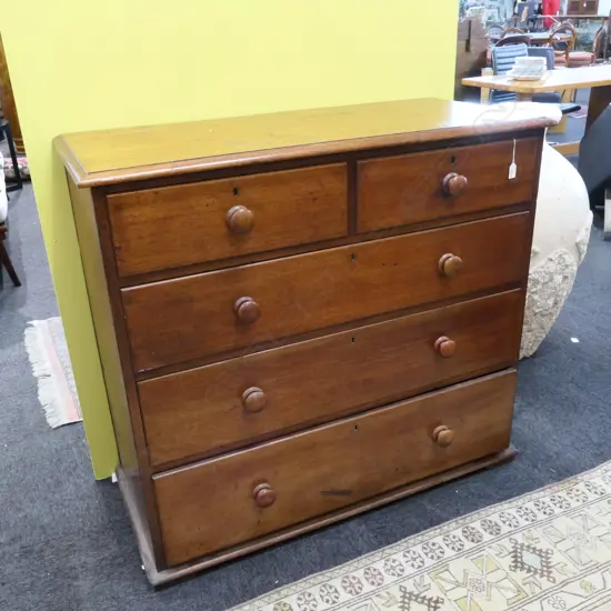 CEDAR LATE 19THC 5 DRAWER CHEST (FAULTED) 1090MM W 1000MM H