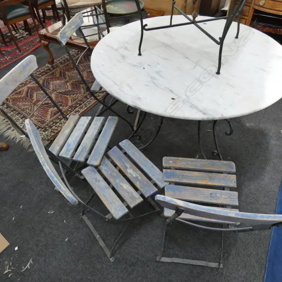 4 VINTAGE WOODEN OUTDOOR FOLDING CHAIRS