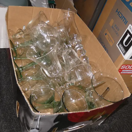 BOX LOT ASST. GLASSWARE