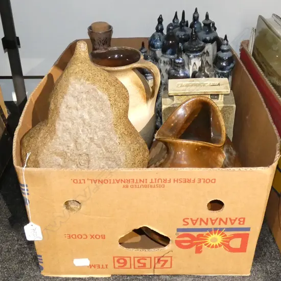 BOX LOT ASST. STUDIO POTTERY CERAMICS