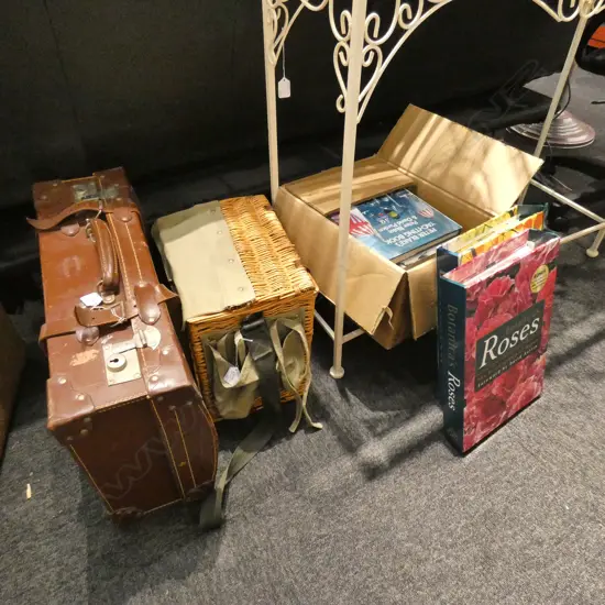 LOT BOOKS,BOTANICA PICNIC HAMPER & SUITCASE